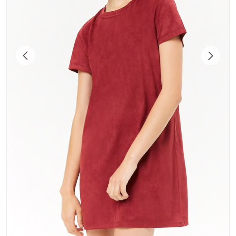 Forever21 burgundy suede mini dress M 👗